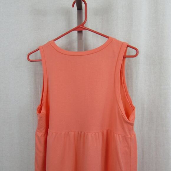Sew In Love Small Coral Sleeveless Tank Tunic Tiered Cotton Dress Cottage - Picture 5 of 5
